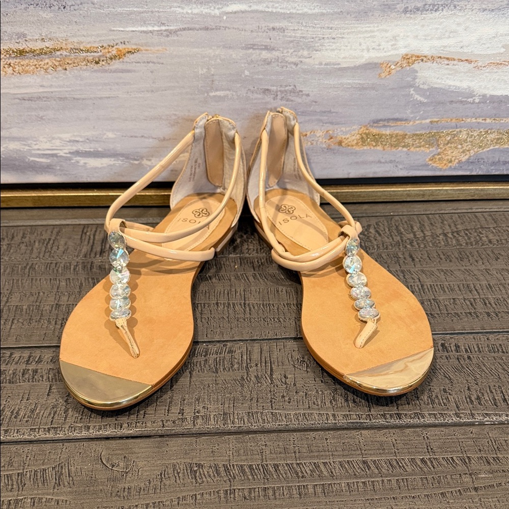 Cute tan, gold, silver shoes from ISOLA!